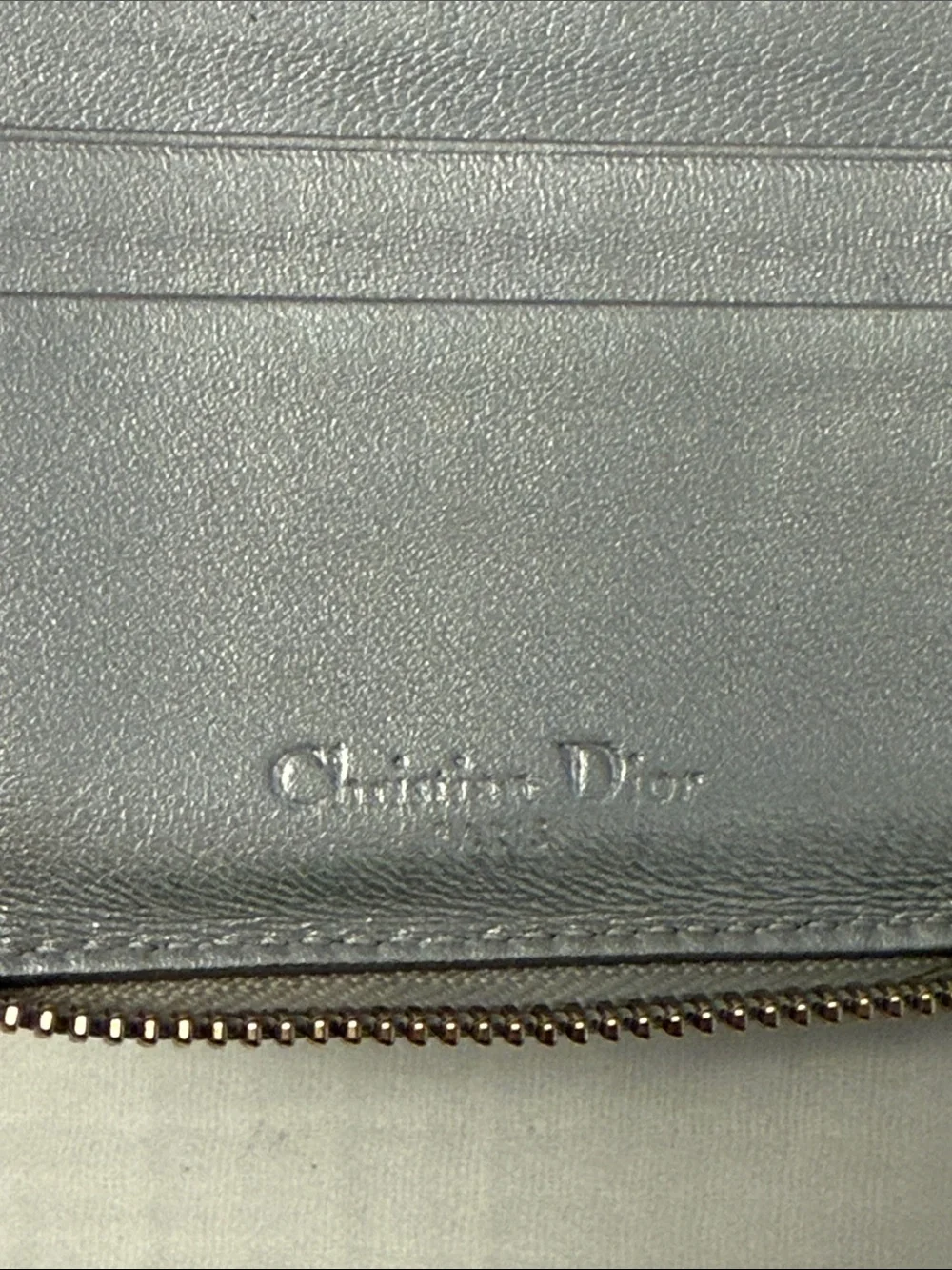 Christian Dior Small Lady Voyageur Coin Purse Silver